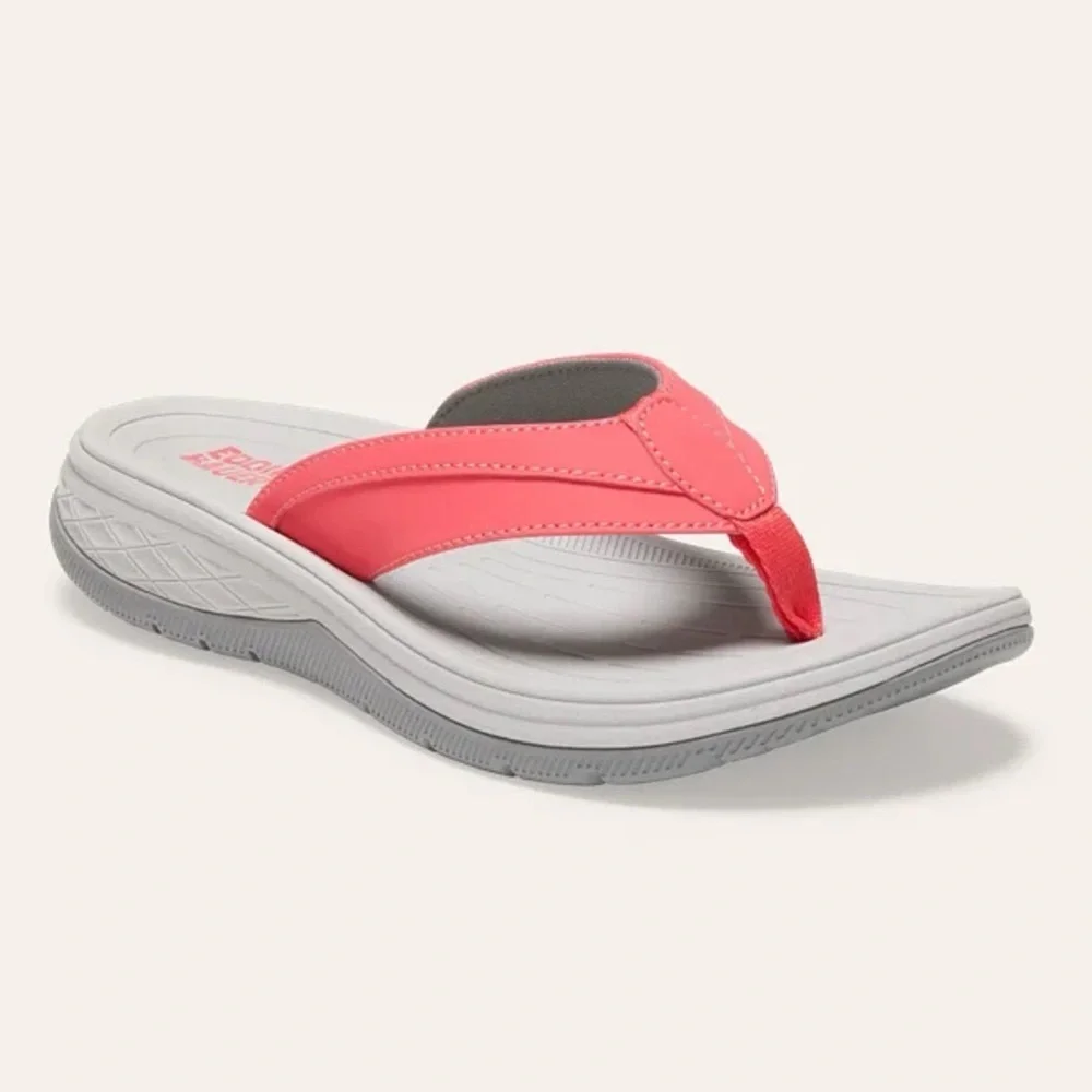 Eddie Bauer Break Point Flip Flops Coral Sandals Summer Comfy Walking 10 NWT - Picture 3 of 9